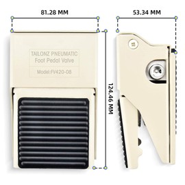 TAILONZ PNEUMATIC 1/4 Inch BSP Threaded Rubber Nonslip Pressure Control Foot Operated Pedal 2 Position 3 Way Foot Pedal Valve FV-420