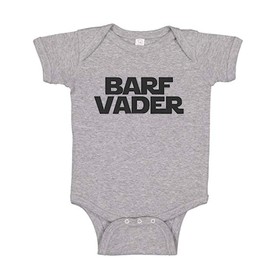 Barf Vader Baby Clothes Romper For Boy or Girl Star War and Darth Fan (18 Month, Grey)