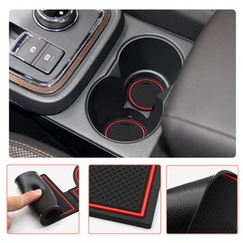 LFOTPP Non-Slip Rubber Mats for SEAT Ateca SUV, Car Gate Slot Pad Mat Cup Holder Armrest Center Consoles Interior Decoration 11pcs