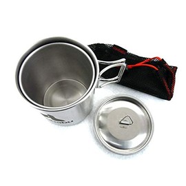 Gaobabu Stainless Mug 10.1 fl oz (300 ml) & 13.5 fl oz (400 ml) Set (Includes Lid and Mesh Bag)