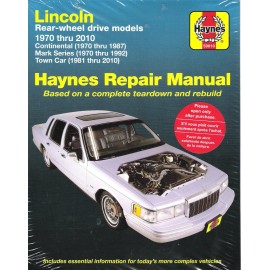1970-2010 Lincoln Continental Mark Series Town Car RWD Models Haynes Manual 8124
