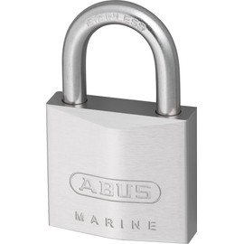 ABUS Marine Padlock 75IB/40 - Weatherproof - Brass Lock Body with Nickel Pearl Coating - ABUS Security Level 6 - Silver