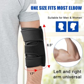 Clheatky Elbow Splint, Elbow Support Brace for Ulnar Nerve,Fractures,Tennis Elbow,Tendonitis, Night Elbow Sleep Support for Men and Women