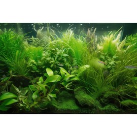 Underwater Aquarium Background Lush Green Aquatic Seagrass with Sunbeams Fish Tank Background Underwater Stone with Moss Tropical Fish Terrarium Background Underwater Fish Tank Backdrop 36x24in