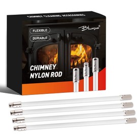 Bluesea 1 Piece Chimney Sweep Brush, Chimney Cleaning Kit Accessories with Hex Key and Adapter for Electric Drill, Durable Nylon Brush for Fireplace Flue Use.
