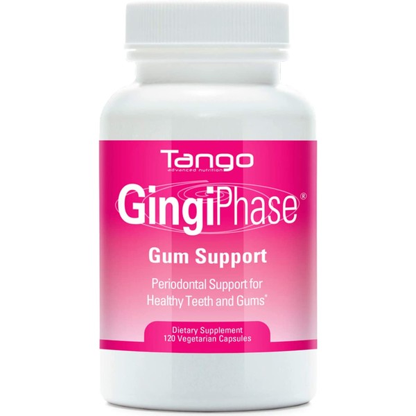 GingiPhase Natural Herbal Dental Support Supplement for Healthy Gums, Teeth, and Jaw Circulation (120 Capsules)