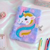 PESLNG Secret Diary Girl with Lock, Plush Notebook with Padlock,