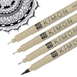 PATIKIL Micro Pen Fineliner Pens Set, 4Pcs Multiliner Fine Point Drawing Pens Waterproof for Archival Artist Calligraphy Illustration Journaling Sketch, Black