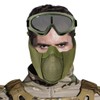 Yzpacc Airsoft Mask with Protective Glasses, Foldable Half Face Airsoft