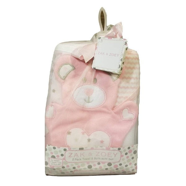 Zak and Zoey 2 Pack Hooded Towel & Bath Mitt
