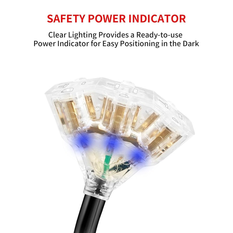 Generator Power Locking Cord, 3 Prong 30 Amp to 15