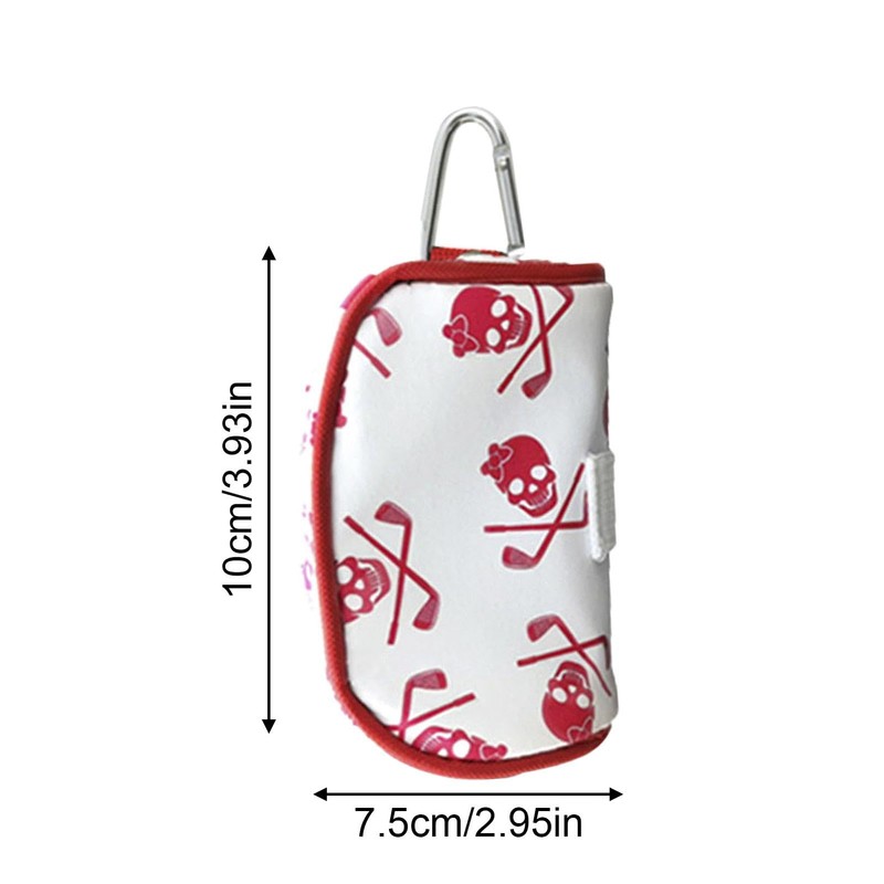 Golf Ball Tee Pouch - Skull Pattern Golf Utility Pouch