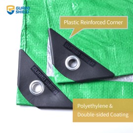 GUARD SHIELD Green/Silver Tarp 20x30 Feet Waterproof Tarps Lightweight Camping Tarp Outdoor Multi Purpose Poly Cover 6mil