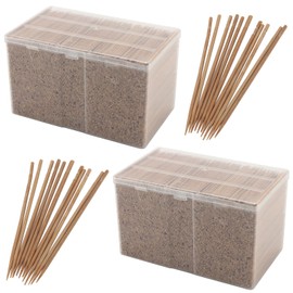 DAKFOOK 2 Boxes Bamboo Toothpicks, 7200 Pcs Single Sided Tips Wooden Cocktail Sticks, 6.5cm Wood Tooth Picks Sticks for Desserts, Appetizer, BBQ Parties, Fruit Picks