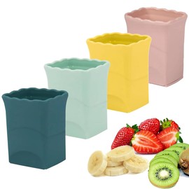 4 PCS Cup Slicer, Stainless Steel Egg Stainless, Strawberry Slicer, Mini Fruit Slicer Cup, Quickly Making Fruit Vegetable Salad, Creative Convenient Kitchen Gadget