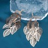 Cimenexe Bohemian Stacking Hollow Leaf Dangle Earrings Gold Leaf Drop