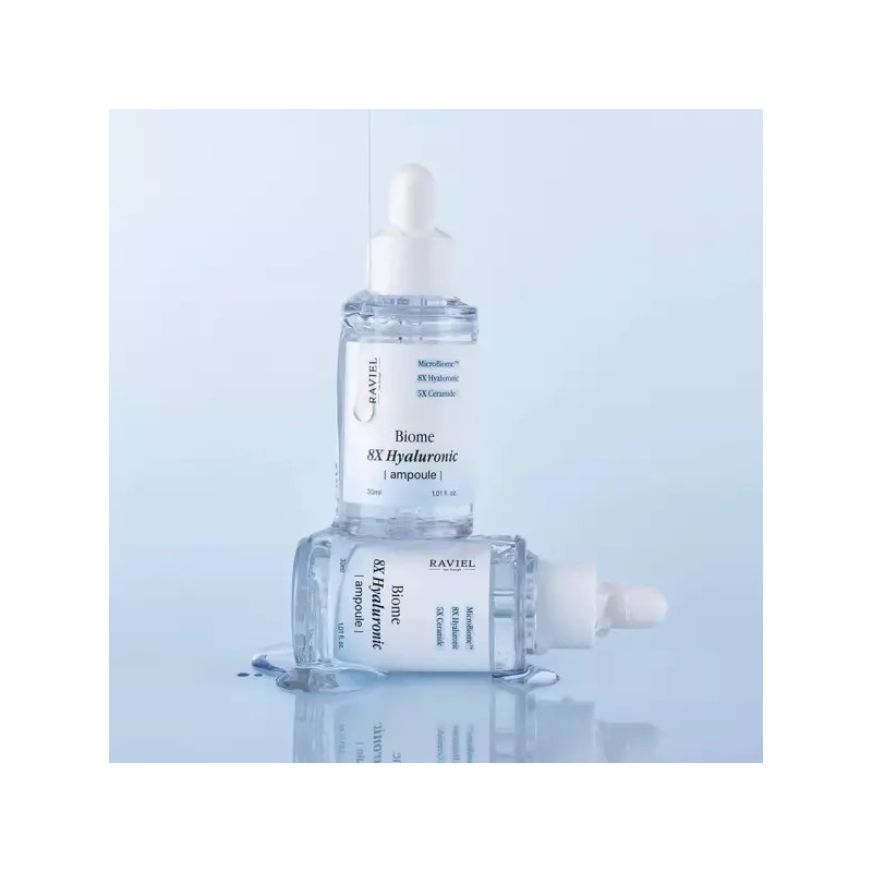 Raviel 화잘먹 피지개선 모공쫀쫀 극강보습 8X 히알루론산 바이옴 앰플 30ml