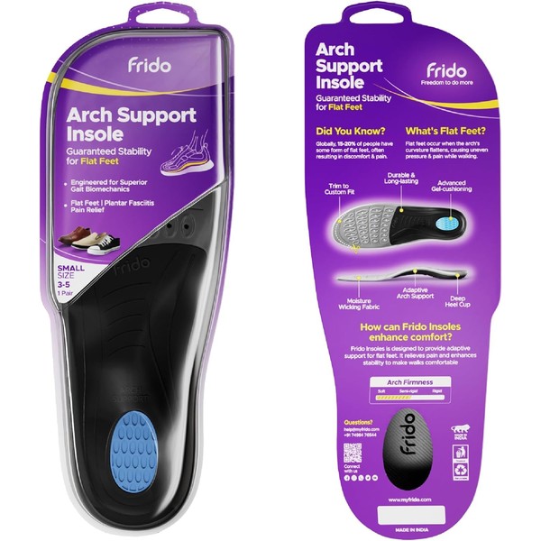 Frido Arch Support Insole for Flat Feet, Relieves Feet Pain,