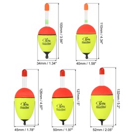 PATIKIL 0.7-3.5oz 1pc Fishing Bobbers EVA Fishing Float Saltwater Freshwater Fishing Yellow