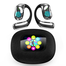 AI Language Translator Earbuds 144 Languages 8 Offline Modes OWS Touchscreen HD Sound iOS Android Compatible Long Battery Life Ideal for Travel Business Black