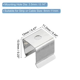 TOP-VIGOR 100Pcs LED Strip Light Clips, Waterproof LED Strip Mounting Bracket Fixing Clips Plastic Clamp Holders with Screws for 8-11mmNeon RGB Light Cable Ribbon, Stainless Steel