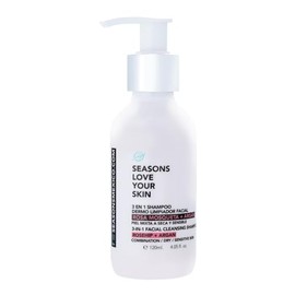 Seasons love your skin limpiador facial 3 en 1 rosa mosqueta  argán  hidratante, suave y efecto anti-acné  ideal para piel sensible  120 ml           