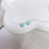 Cute Mint Green Enamel Heart Tiny Small Stud Earrings for