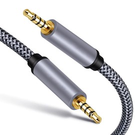 3.5mm Mini Plug Audio Cable, 4 Poles, TRRS Noise Reduction, AUX Male to Male, Stereo, High Durability, Hi-Fi Sound Quality, Omni-Directional, Supports