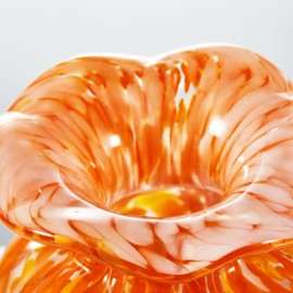 Luxury Lane Hand Blown Confetti Art Glass Bubble Bud Flower Vase for Home Decor 8 inch Tall Centerpiece Table Decoration