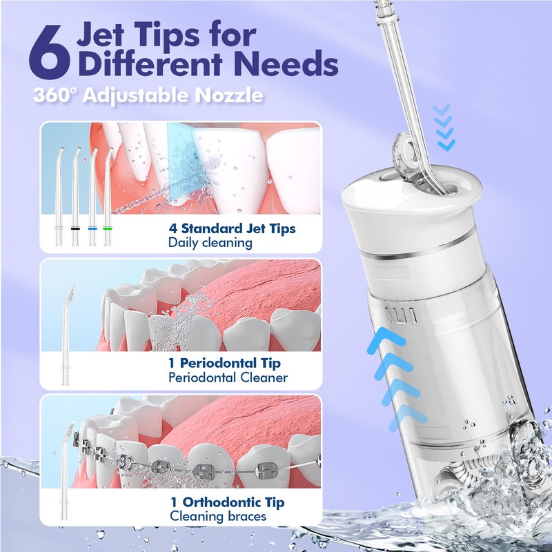 Bezvoi Mini Portable Water Flosser, 5 Modes Oral Irrigator with