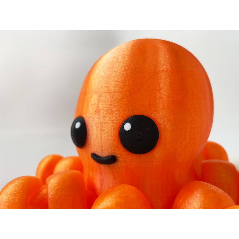 Light UP Translucent Orange 3D Printed Octopus