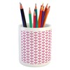 Ambesonne Valentine's Day Pencil Pen Holder, Simple Love Themed Pattern