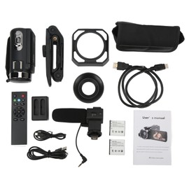 4K HD Digital Video Camera Wifi Recording Camcorder Handheld DV with Microphone Lens Hood Camera Holder