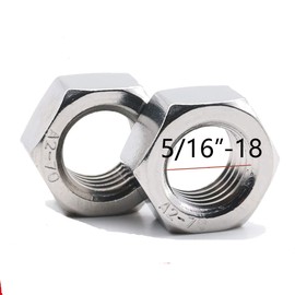 Smartsails 5/16"-18 Stainless Steel Finished Hex Nut, 304 Stainless Steel Nut (50 Pack)