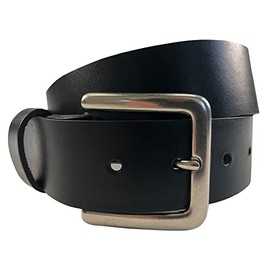 Zelikovitz 1.5"(38mm) Men's Black Bridle Leather Belt - Handmade (38)