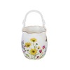 Wildflower Pleated Water Basin (Large) + Ceramic Teaspoon/Fork 9 Pieces