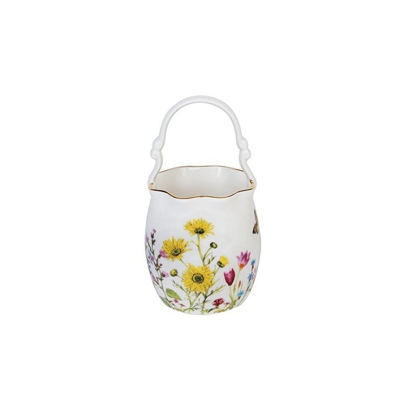 Wildflower Pleated Water Basin (Large) + Ceramic Teaspoon/Fork 9 Pieces
