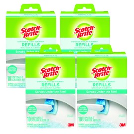 Scotch-Brite Disposable Toilet Scrubber Refills – 10 Count Refill Pads (Bleach-Free Cleaning with Pumice, Fits Scotch-Brite Toilet Scrubber System)