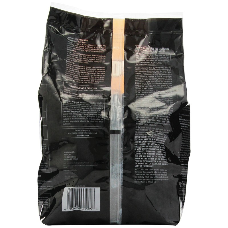 Neogen RODENTICIDE Havoc XT Rat Bait Block Pouch, 8-Pound