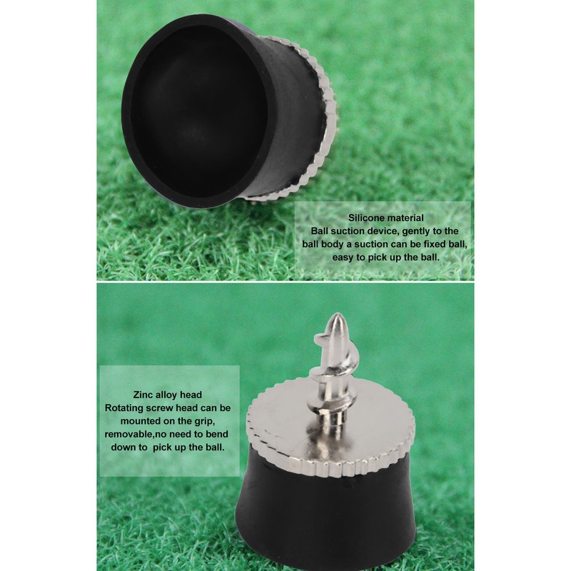 5 PCS Golf Ball Suction Cup Silicone Zinc Alloy Golf