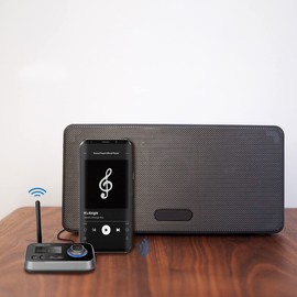 LogiLink BT0062 - Bluetooth 5.0 Audiosender und Empfänger (Transmitter und Receiver) um Nicht-bluetoohfähige Geräte mit Bluetooth auszustatten, 2 Kopfhörer gleichzeitig koppeln, Schwarz