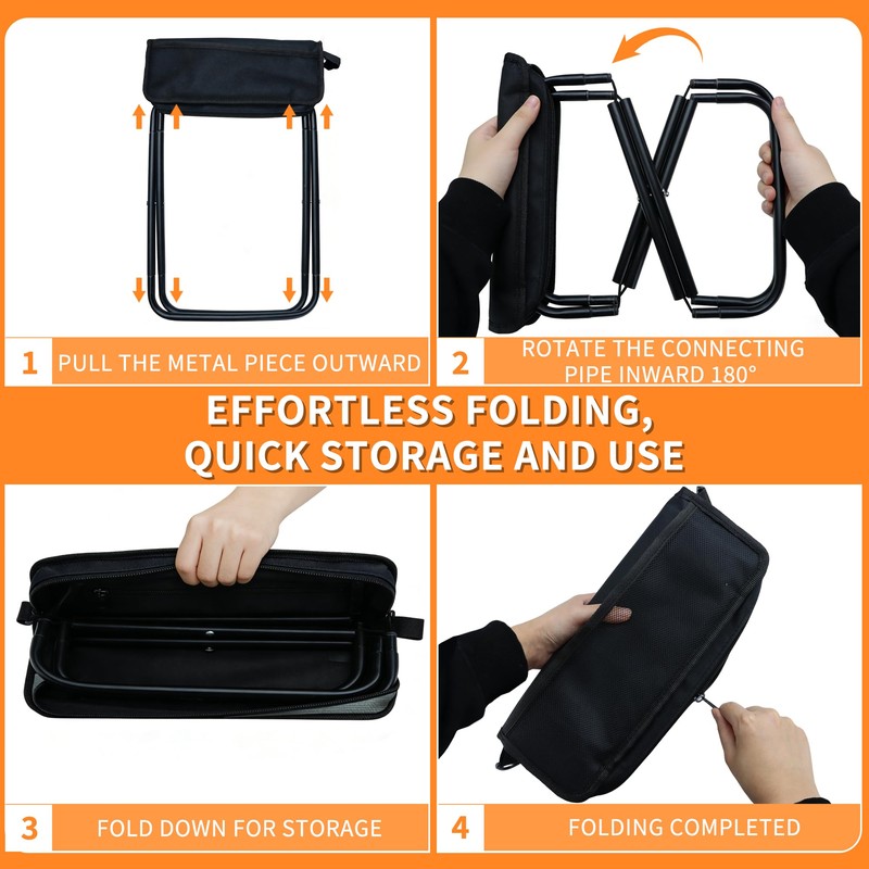 SHENGHUISS Foldable Backpack Stool,Heavy Duty Pocket Chair for Adults,Comfortable Ultralight