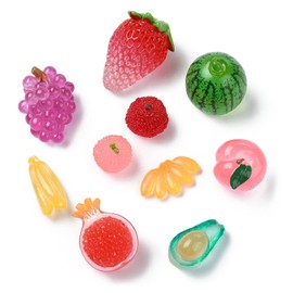 DanLingJewelry 50Pcs Luminous Fruits Vegetables Figurines Resin Mini Glow in The Dark Food Figurines for Art Crafts Home Decor