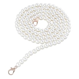 Bag Chain Belt Replacement Pearl Strap Total Length Approx. 47.2 inches (120 cm) Shoulder Chain Strap Replacement Artificial Pearl DIY Accessory Parts Handbag Shoulder Bag