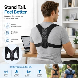 Posture Corrector Back Brace for Daily Support – Adjustable Shoulder Belt for Office, Driving & Home Use