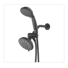 Glacier Bay 6-Spray 5” Dual Wall Mount Fixed and Handheld Shower Head MatteBlack