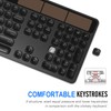 Arteck Wireless Solar Keyboard Full Size Solar Recharging Keyboard for