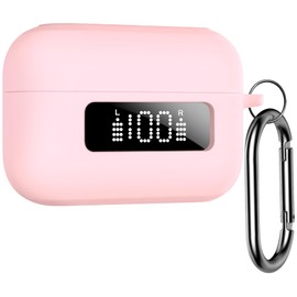 Geiomoo Silicone Case for TOZO NC3, Soft Flexible Scratch Resistant Protective Cover with Carabiner (Pink)