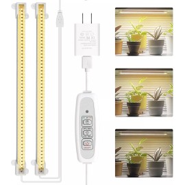 Mosthink Led Full Spectrum Grow Light Strips For Indoor Plants With Timer 2 Pack