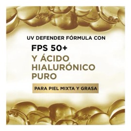 Crema Facial L'oréal Paris Uv Defender Anti-brillo Color Medio 40g